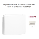 Enjoliveur pour prise de courant schuko avec volet de protection Sirius 70634TBR Blanc