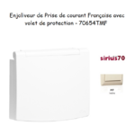 Enjoliveur pour prise de courant françasie avec volet de protection Sirius 70654TMF Ivoire