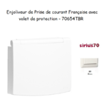 Enjoliveur pour prise de courant françasie avec volet de protection Sirius 70654TBR Blanc