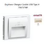 Enjoliveur pour double chargeur usb Sirius 70673TMF Ivoire