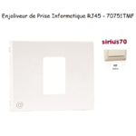Enjoliveur pour prise informatique RJ45 Sirius 70751TMF Ivoire