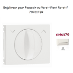 Enjoliveur pour poussoir et va-et-vient rotatif Sirius 70761TBR Blanc