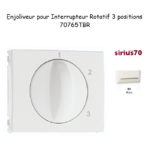 Enjoliveur pour interrupteur rotatif 3 positions Sirius70765TBR Blanc