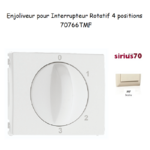 Enjoliveur pour interrupteur rotatif 4 positions Sirius70766TMF Ivoire