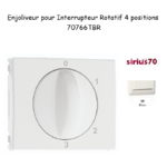Enjoliveur pour interrupteur rotatif 4 positions Sirius70766TBR Blanc