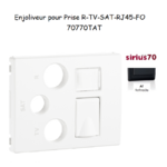 Enjoliveur pour prise R TV SAT RJ45 Fibre Optique Sirius 70770TAT Anthracite