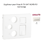 Enjoliveur pour prise R TV SAT RJ45 Fibre Optique Sirius 70770TBR Blanc