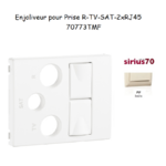 Enjoliveur pour prise R TV SAT 2xRJ45 Sirius 70773TMF Ivoire