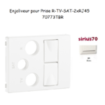 Enjoliveur pour prise R TV SAT 2xRJ45 Sirius 70773TBR Blanc