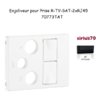 Enjoliveur pour prise R TV SAT 2xRJ45 Sirius 70773TAT Anthracite