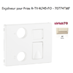 Enjoliveur pour prise R TV RJ45 Fibre Optique Sirius 70774TMF Ivoire