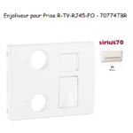Enjoliveur pour prise R TV RJ45 Fibre Optique Sirius 70774TBR Blanc