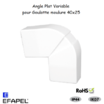 Angle plat variable pour goulotte série 10 Moulures 40x25 10483ABR