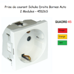 Prise de courant schuko 2 modules Quadro 45126S rouge orange vert