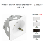 Prise de courant schuko inclinée 45° 2 modules Quadro 45132S