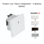 poussoir avec témoin indépendant 2 modules Quadro 45154S