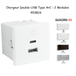 Chargeur Double USB Type A + Type C - 2 Modules 45381S