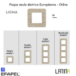Plaque LIGNA matrice européenne 42910TRO 42920TRO 42930TRO 42940TRO Chêne