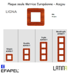 Plaque LIGNA matrice européenne 42910TMG 42920TMG 42930TMG 42940TMG ACAJOU