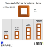Plaque METALLUM matrice européenne 42910TCO 42920TCO 42930TCO 42940TCO Cuivre