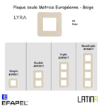 Plaque LYRA matrice européenne 42910TCE 42920TCE 42930TCE 42940TCE BEIGE