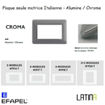 Plaque croma matrice italienne 41916TAH 41917TAH 42918TAH 42926TAH Aluminue-Chrome