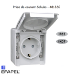 Prise de courant Schuko avec protection Etanche 48 EFAPEL 48132CCZ