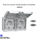 Prise double de courant Schuko Etanche 48 EFAPEL 48865CCZ
