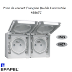 Prise double de courant Française Etanche 48 EFAPEL 48867CCZ