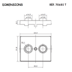 Enjoliveur pour prises multimarques R TV 70685TBR DIMENSIONS