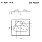 Enjoliveur pour prises multimarques R TV SAT 70680TBR DIMENSIONS