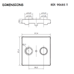 Enjoliveur pour prises multimarques R TV 90685TBR DIMENSIONS