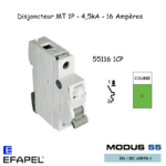 Disjoncteur Magnétothermique Plus 1 Pole 16A 55116 1CP