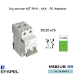 Disjoncteur Magnétothermique Super 1P+N 20A 55120 6CS