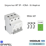 Disjoncteur Magnétothermique Plus 3 Poles 16A 55116 3CP