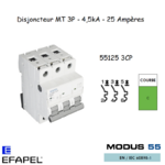 Disjoncteur Magnétothermique Plus 3 Poles 25A 55125 3CP