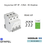Disjoncteur Magnétothermique Plus 3 Poles 40A 55140 3CP