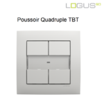 Poussoir Quadruple complet blanc 90164CBR
