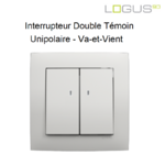 Interrupteur doubletémoin  blanc complet logus90