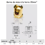 B0535600-Borne-Laiton-Mise-à-la-Terre Dimensions
