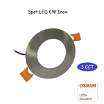 Spot led fin 6W inox