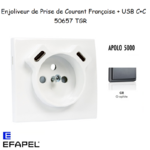 enjoliveur prise Française avec usb C+C APOLO 50657TGR