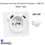 enjoliveur prise Française avec usb C+C APOLO 50657TBM