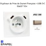 enjoliveur prise Française avec usb C+C APOLO 50657TCH