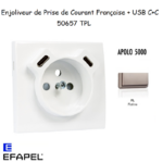 enjoliveur prise Française avec usb C+C APOLO 50657TPL