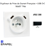 enjoliveur prise Française avec usb C+C APOLO 50657TPM