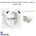 enjoliveur prise schuko avec usb C+C LOGUS 90637TGE