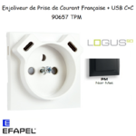 enjoliveur prise française avec usb C+C LOGUS 90657TPM