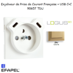 enjoliveur prise française avec usb C+C LOGUS 90657TDU