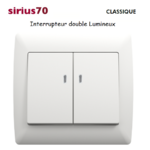 Interrutpeur double lumineux sirius Blanc 70204CBR